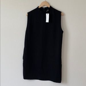 OAK + FORT Black High Neck Shift Dress